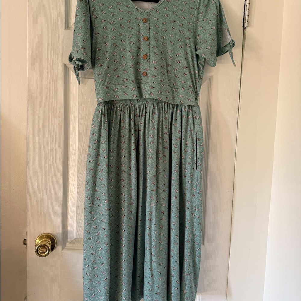 Floral Green Midi Dress